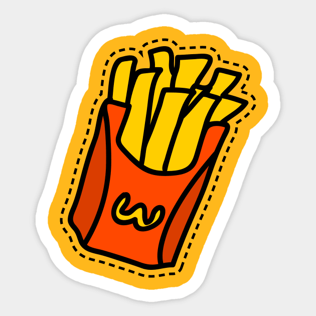 French Fries Doodle Sticker by InkyArt